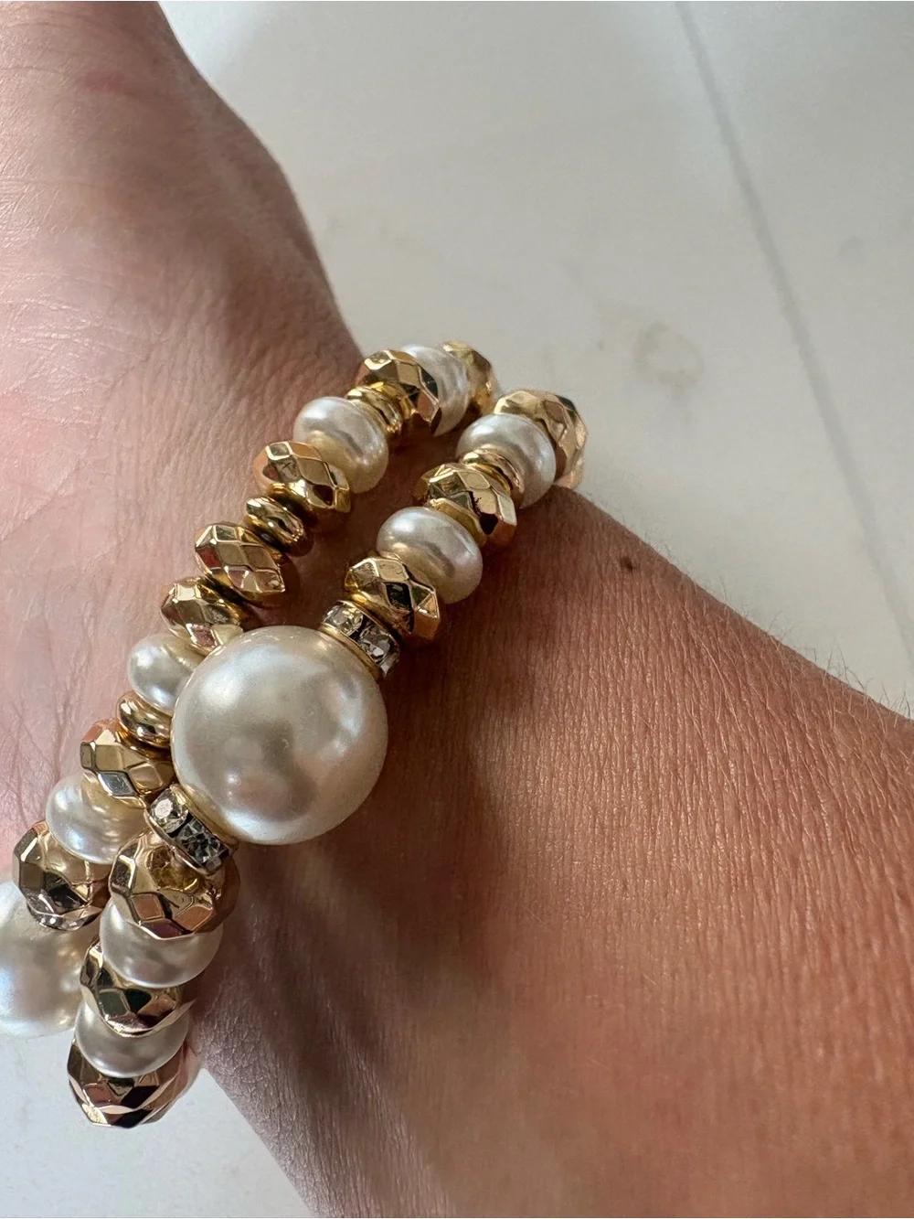 Beaded pearl bracelets set-of-two by J Crew NWT